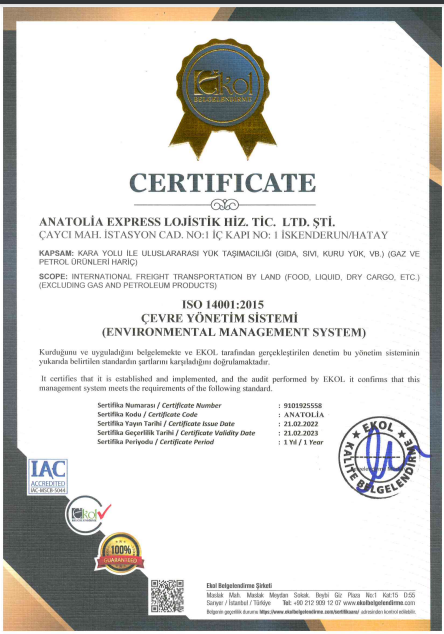 ISO 14001-2015 Çevre Yönetim 